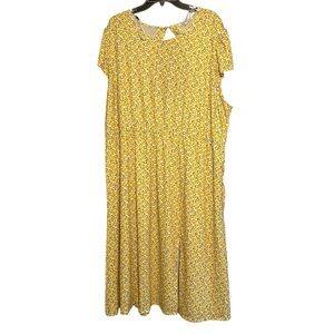 Tash & Sophie Nordstrom Yellow Lemon Print Midi Dress Sz 3X NWT